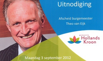 Burgemeester Theo van Eijk neemt afscheid op 3 september 2012